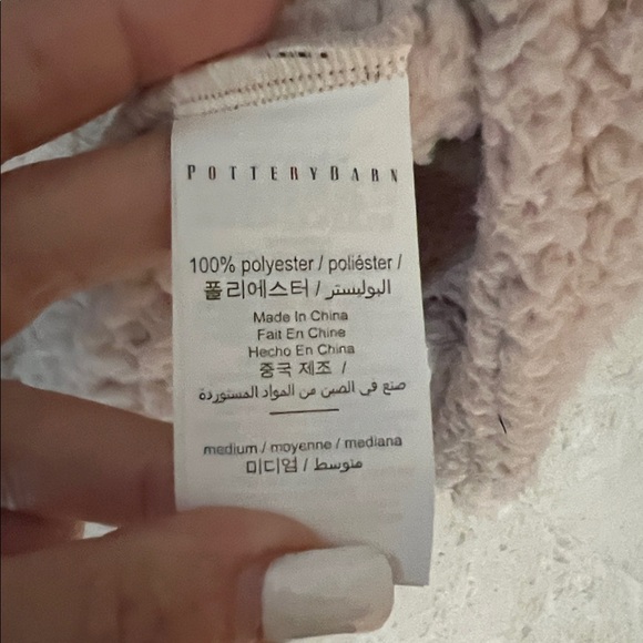 Pottery Barn Sherpa TEDDY BEAR ROBE beige M - Picture 6 of 8